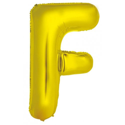 34inch Decrotex Foil Balloon Alphabet Gold #F Shaped P1