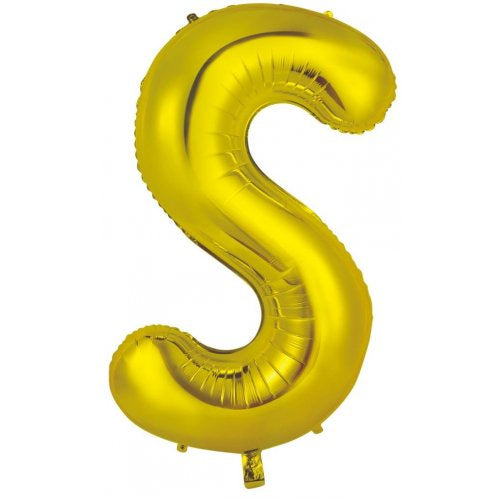34inch Decrotex Foil Balloon Alphabet Gold #S Shaped P1
