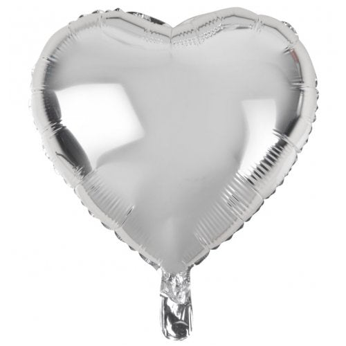 18 Inch Decrotex Foil Heart Silver
