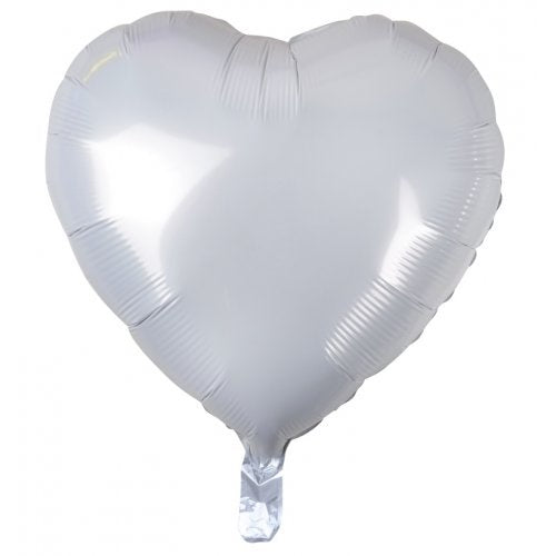18 Inch Decrotex Foil Heart White