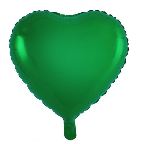 18 Inch Decrotex Foil Heart Green