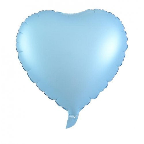 18 Inch Decrotex Foil Heart Matt Pastel Blue