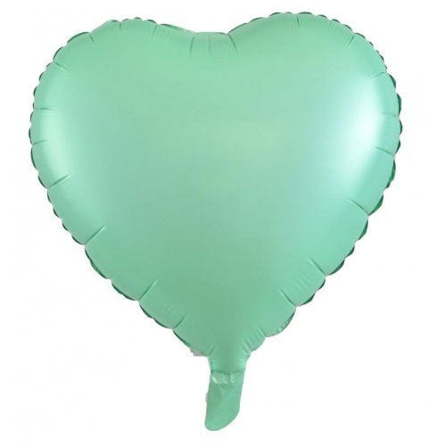 18 Inch Decrotex Foil Heart Matt Pastel Mint