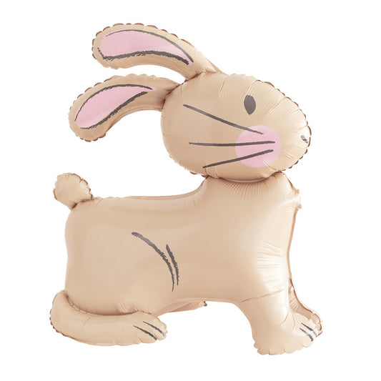 Bunny Standing Foil Balloon 24in Easter Party Decoration Nude Colour