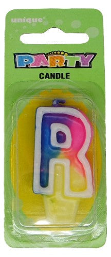 Rainbow Alphabet Candle R