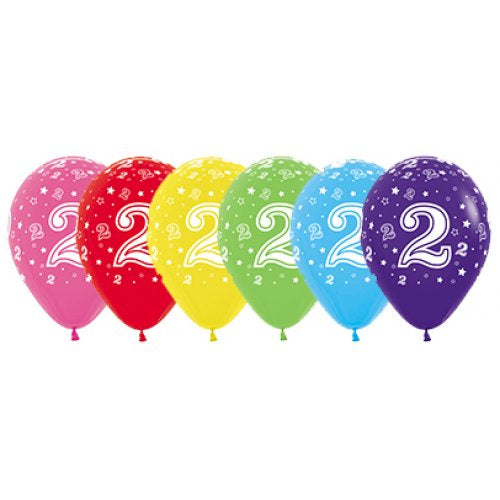 2nd Birthday Fashion Assorted Sempertex 30cm Bag of 50
