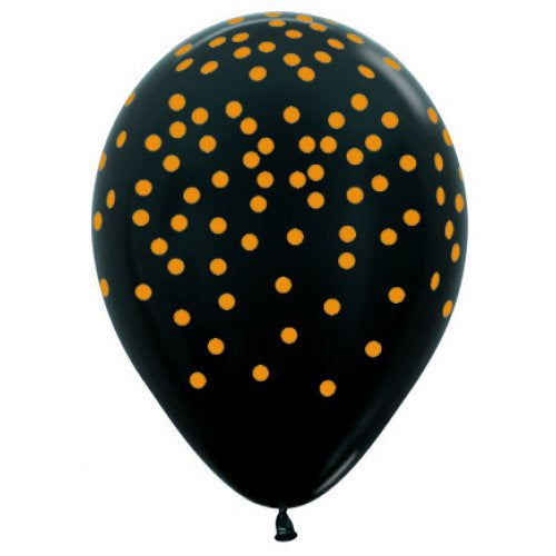 Gold Confetti Metallic Black Sempertex 30cm Bag 50
