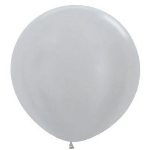 Sempertex Satin Silver Latex Balloons 36" (90cm) – 3 Pack