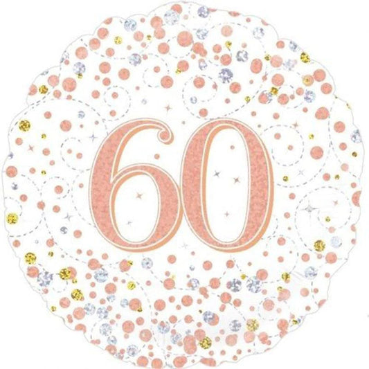 Sparkling Fizz Rose Gold 60 FOIL BALLOON 18" (45CM)