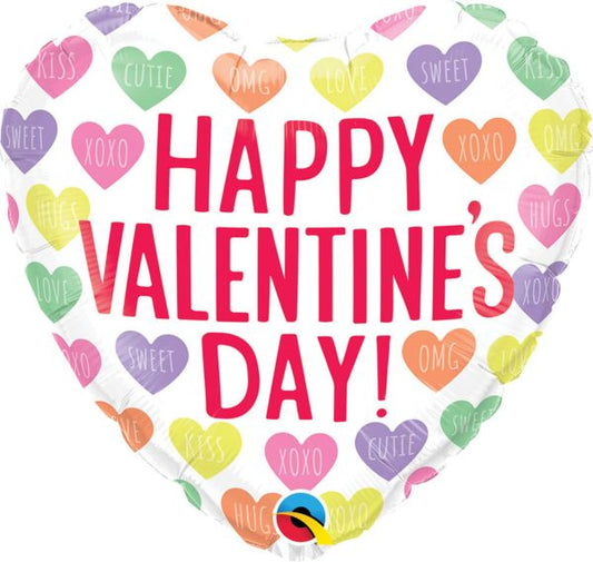 18" Heart Foil Print Valentine's Conversation Heart