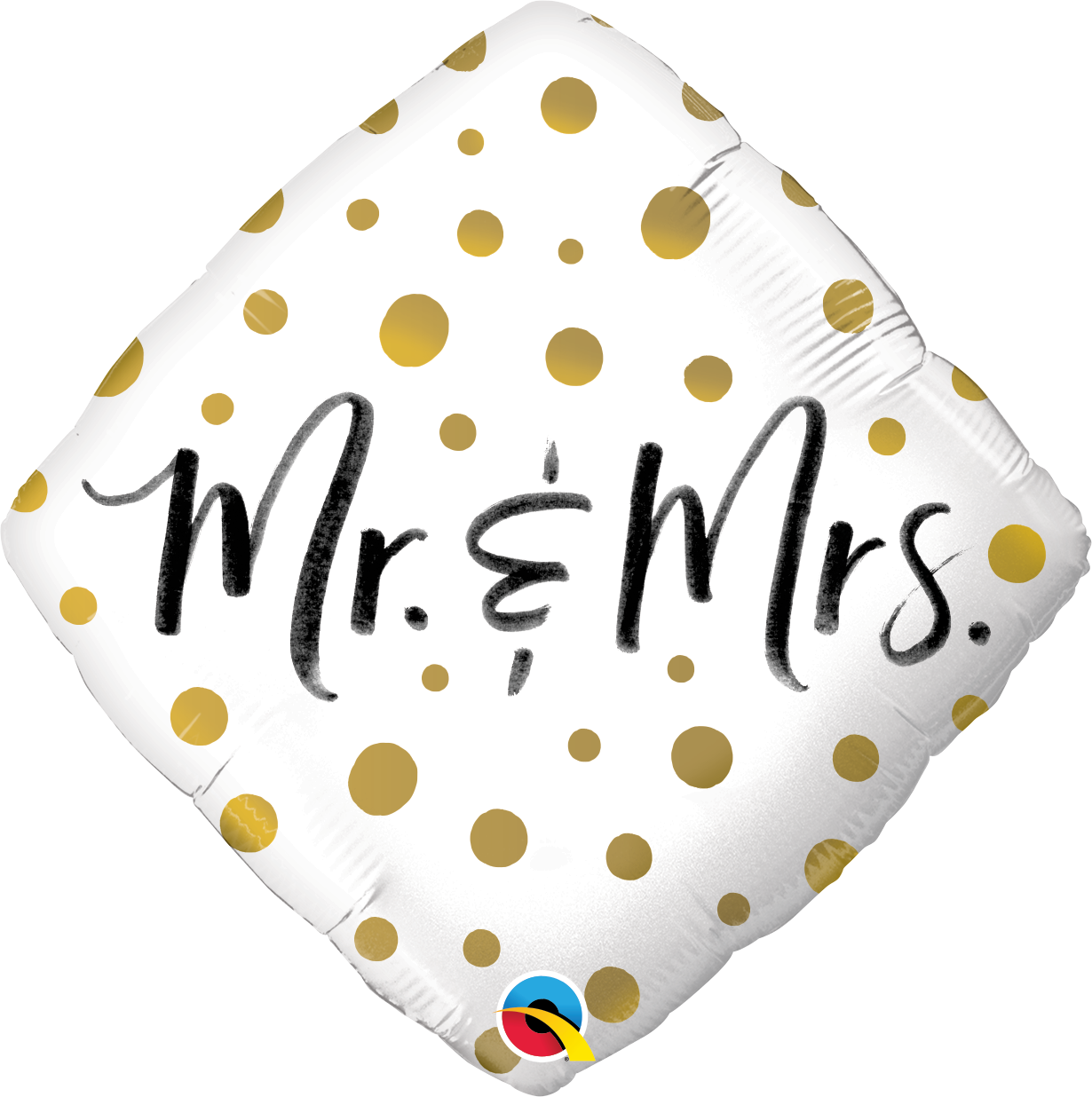 Diamond Mr. & Mrs. Gold Dots Foil Balloon 18"