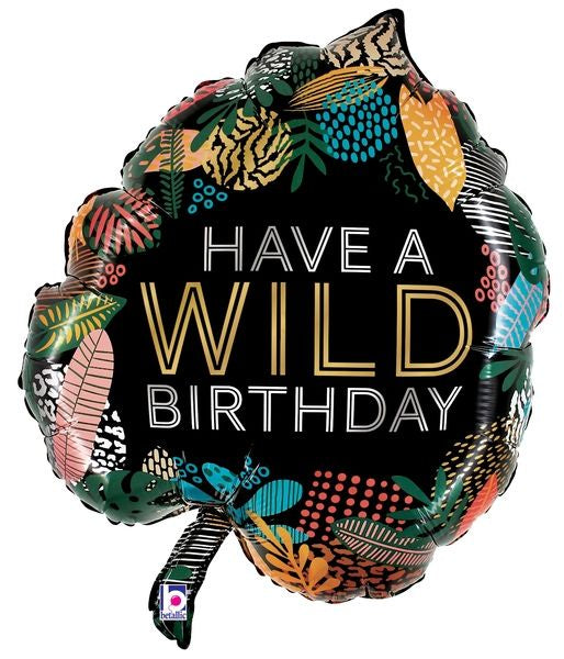 Betallic Foil Shape 60cm (24") Wild Birthday Tropical Leaf