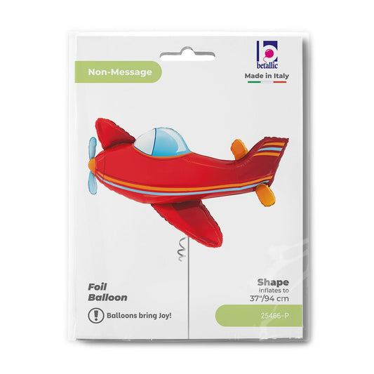 Betallic Foil Super Shape Balloon 94cm (37") Red Airplane