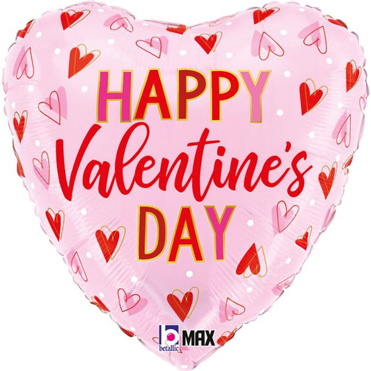 Betallic Valentine Hearts Foil Balloon 45cm
