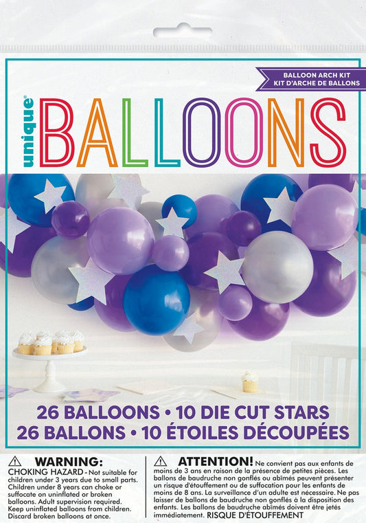 BALLOON GARLAND KIT - PURPLE GALAXY - KIT INCLUDES 26 BALLOONS