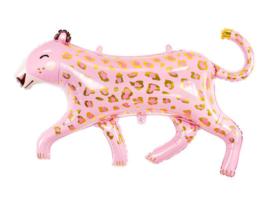 Party Deco Foil Supershape Balloon Glossy Pink Leopard With Gold Spots 103cm