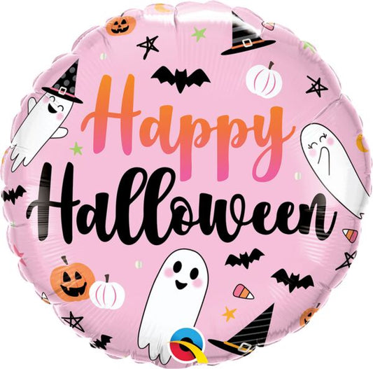 18" ROUND FOIL PRINT HALLOWEEN CUTE GHOSTS