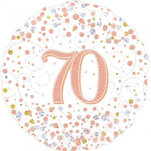 Sparkling Fizz Rose Gold 70 FOIL BALLOON 18" (45CM)