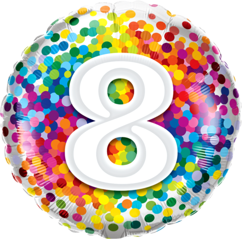 Foil Balloon 18"(45cm) Rainbow Confetti #8
