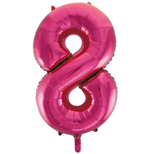 Large Foil Number Balloon 34"(86cm) Magenta 8 Alpen