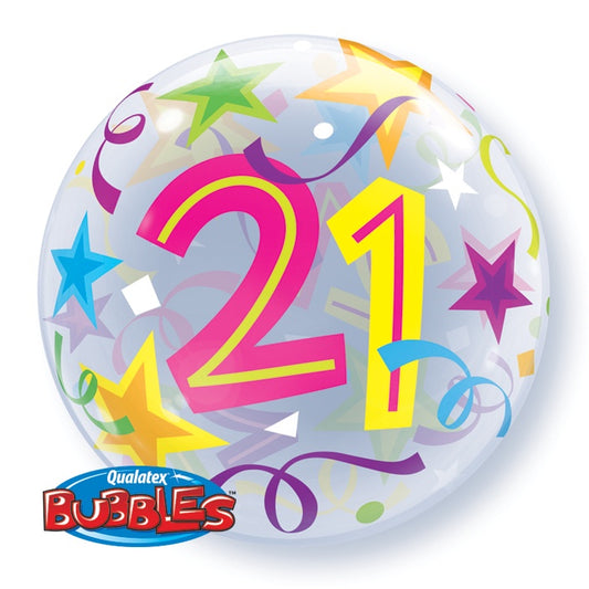 BUBBLE BALLOON 22" 21 Brilliant Star