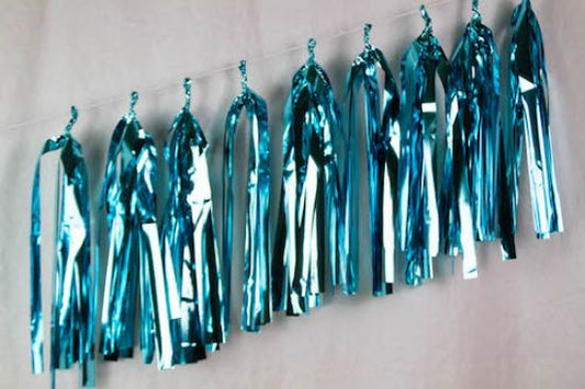 Tassels Metallic Light Blue Pack Of 9