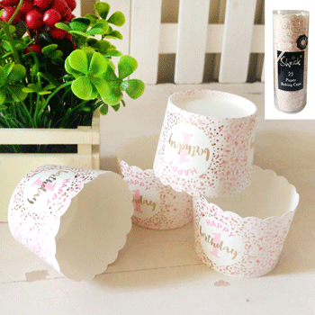 1st Birthday Girl Baking Cups Pack Of 25