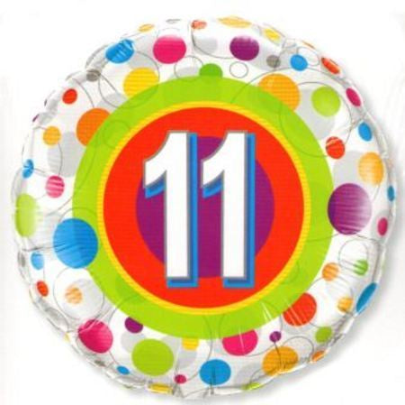 Foil Balloon 18"(45cm) Age 11 Colorful Dots