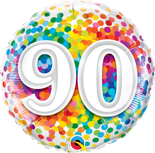 FOIL BALLOON 18"(45CM) RAINBOW CONFETTI #90