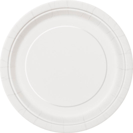 Bright White 7"(18cm) Paper Plates Pack of 8