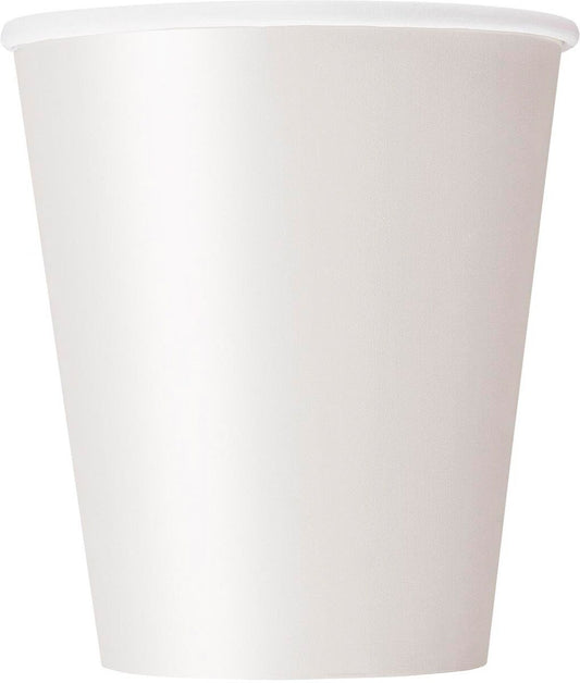 Bright White 270ml (9oz) Paper Cups Pack of 8