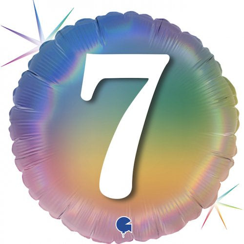 #7 Pastel Rainbow 18" (45cm) Round Foil Balloon