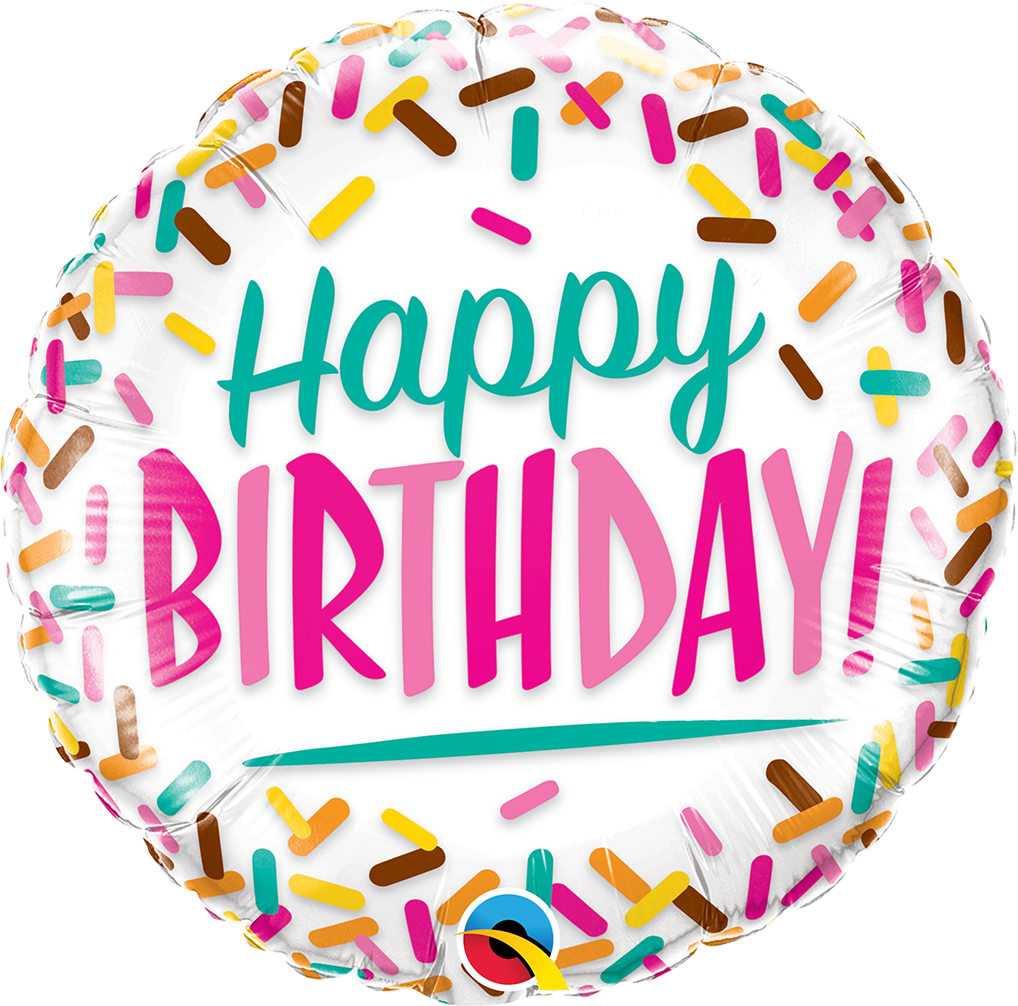 Happy Birthday Sprinkles Foil Balloon 18"