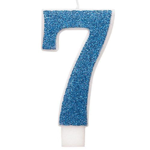NUMERAL CANDLE 7 - BLUE