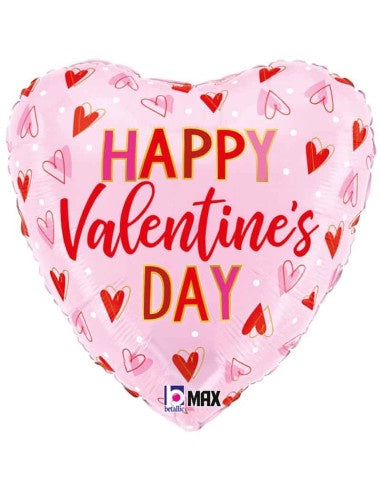 18" Happy Valentine's Day Hearts Foil Balloon
