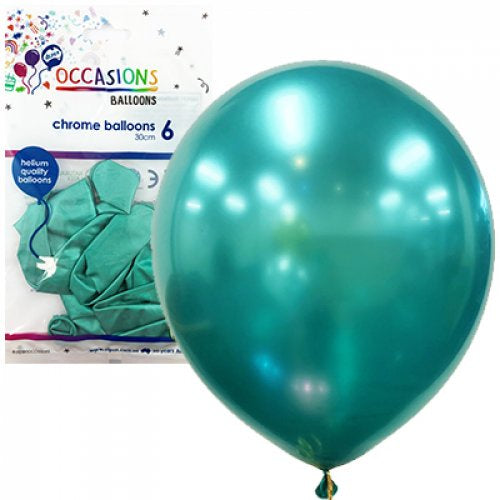 CHROME GREEN Occasion Balloons- PACK 10 (30CM)