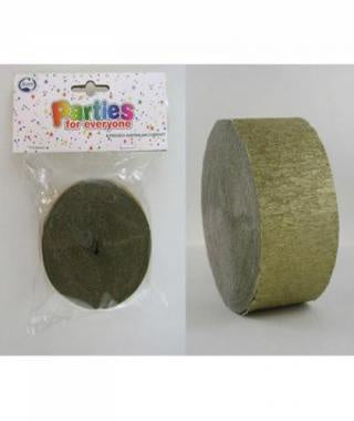 Crepe Paper Streamers 30m Gold