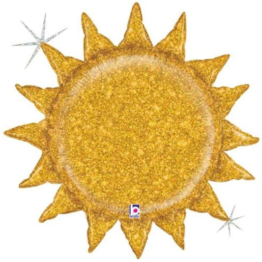 Betallic Foil Supershape 35" Gold Glitter Sunshine