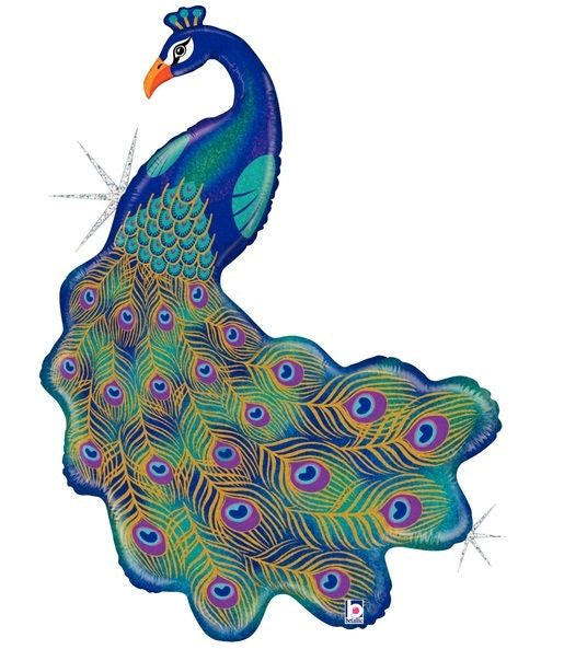 Betallic Foil Shape 107cm (42") Glitter Peacock