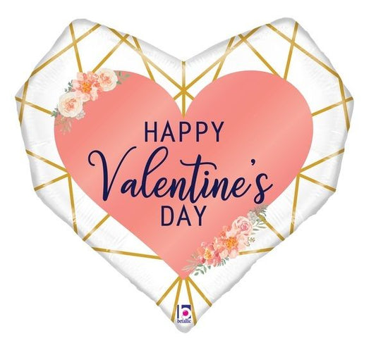 Betallic Geo Valentine Shape Foil Balloon 74cm