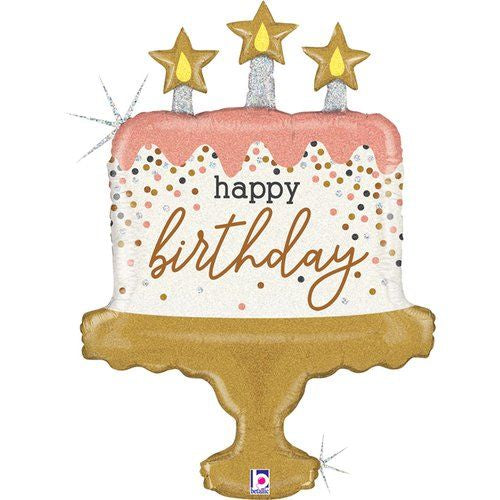 Betallic Holographic Foil Shape 66cm (26") Birthday Cake Confetti