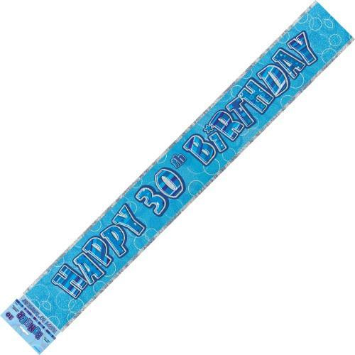 Glitz Blue Foil Banner 30th Birthday