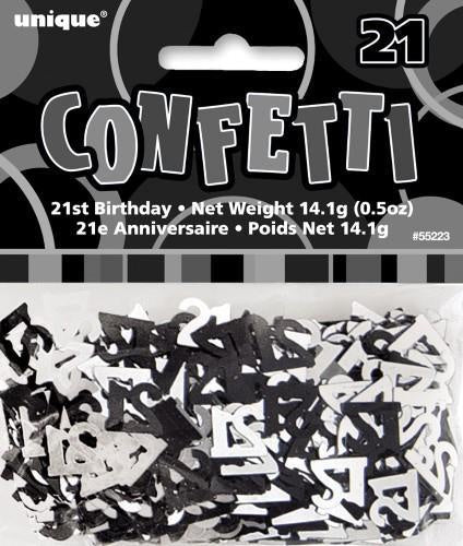21ST Birthday Scatters Silver and Black