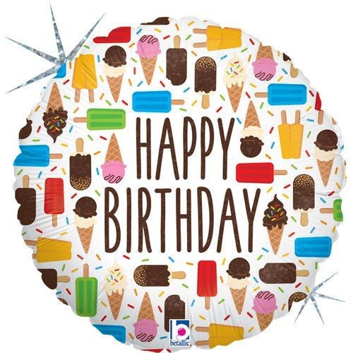 Betallic Holographic Foil 45cm (18") Birthday Ice Cream