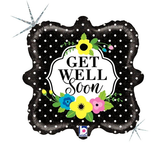 Betallic Foil 45cm (18") Floral Get Well Soon