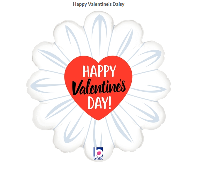 Betallic Valentine Daisy Shape Foil Balloon 45cm