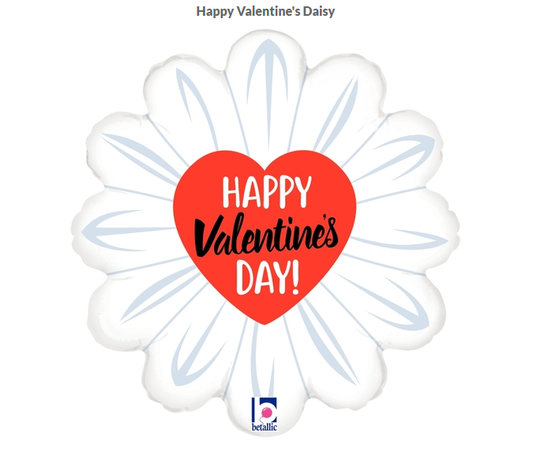 Betallic Valentine Daisy Shape Foil Balloon 45cm