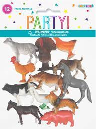 PARTY FAVORS - 12 FARM ANIMALS