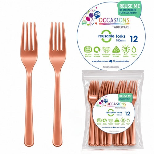 Rose Gold Fork Pack of 12