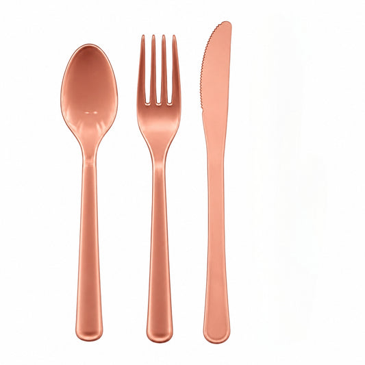 Rose Gold Cutlery Pack Spoon Fork Knives Pack of 24